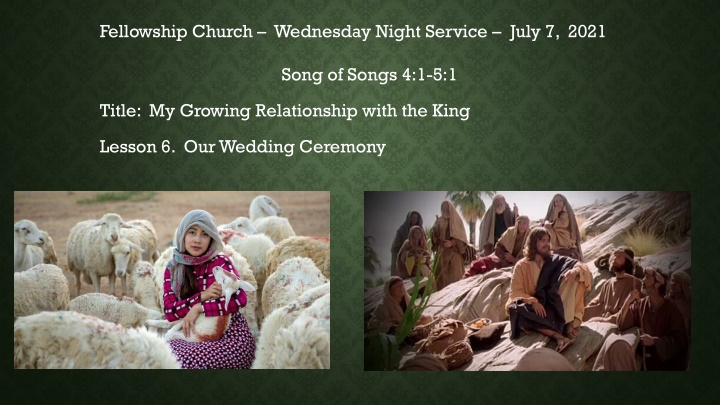 fellowship church wednesday night service july