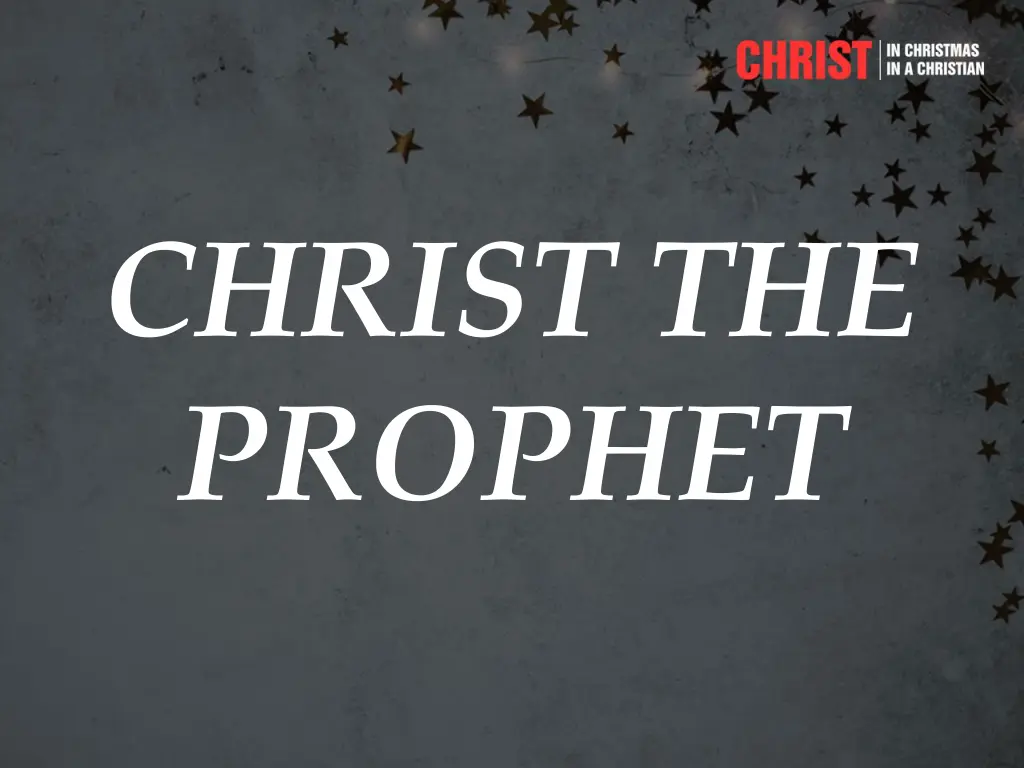 christ the prophet