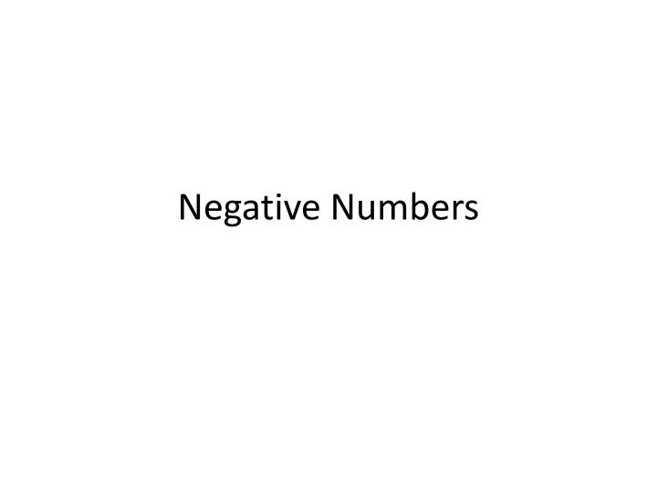 negative numbers