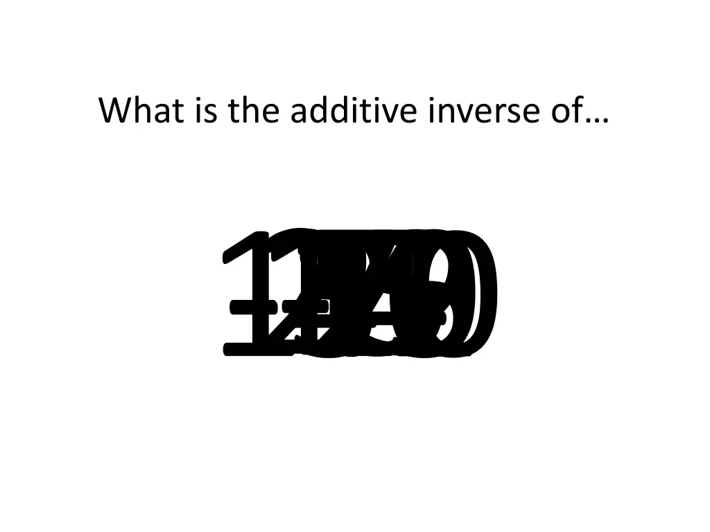 what is the additive inverse