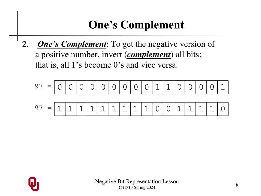 one s complement