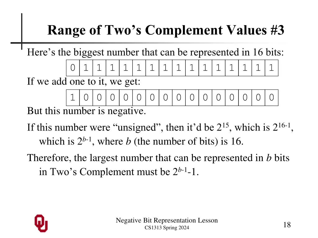 range of two s complement values 3