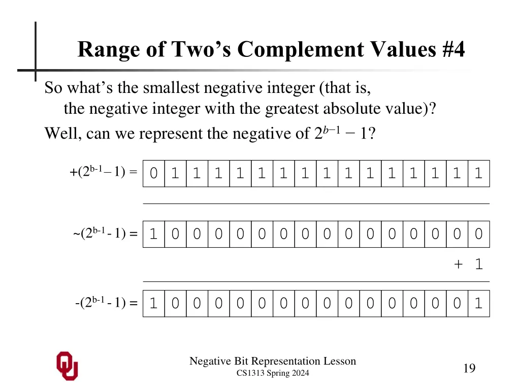 range of two s complement values 4