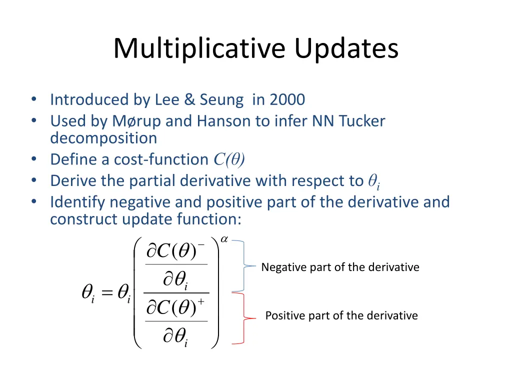 multiplicative updates