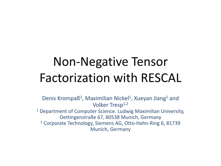 non negative tensor factorization with rescal