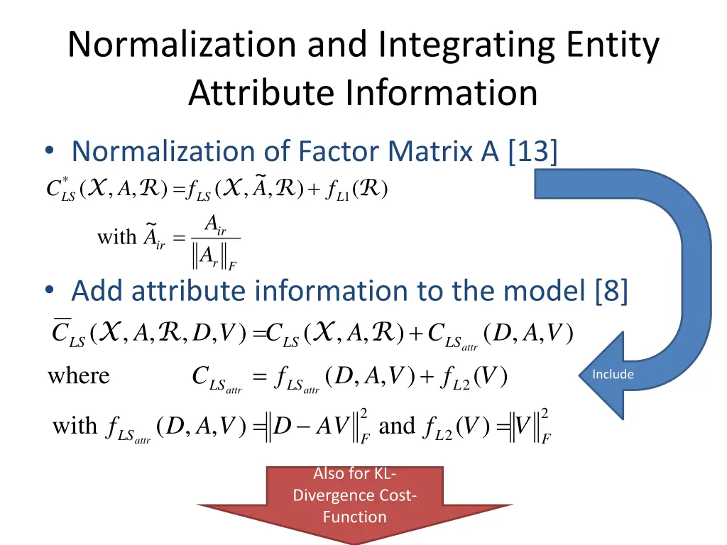 normalization and integrating entity attribute