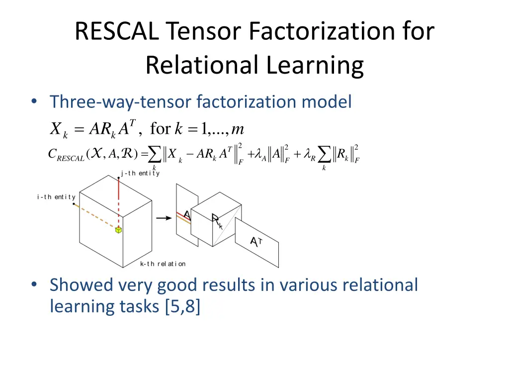 rescal tensor factorization for relational