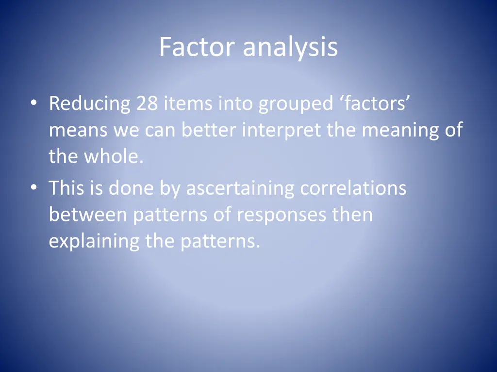 factor analysis