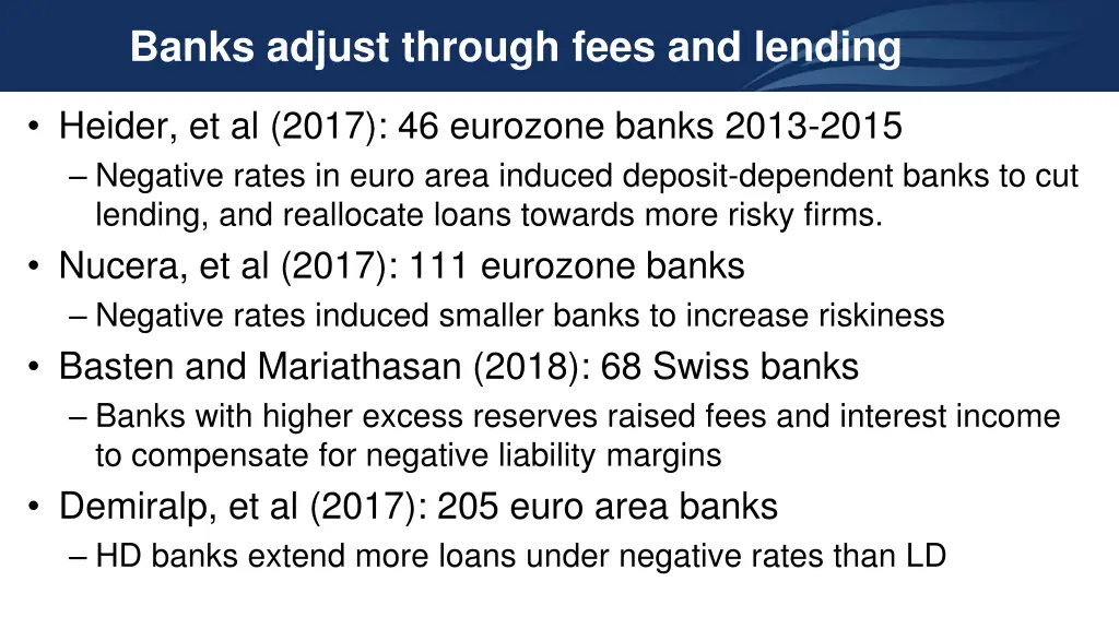 banks adjust through fees and lending