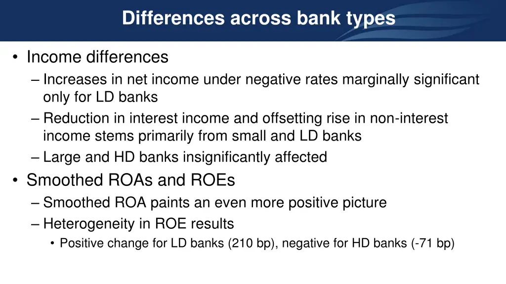 differences across bank types