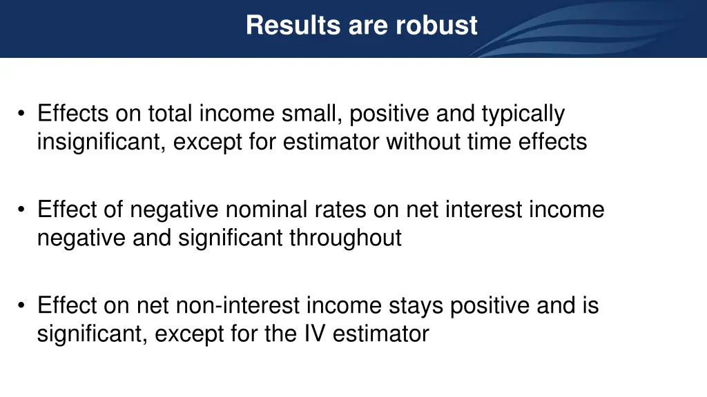 results are robust