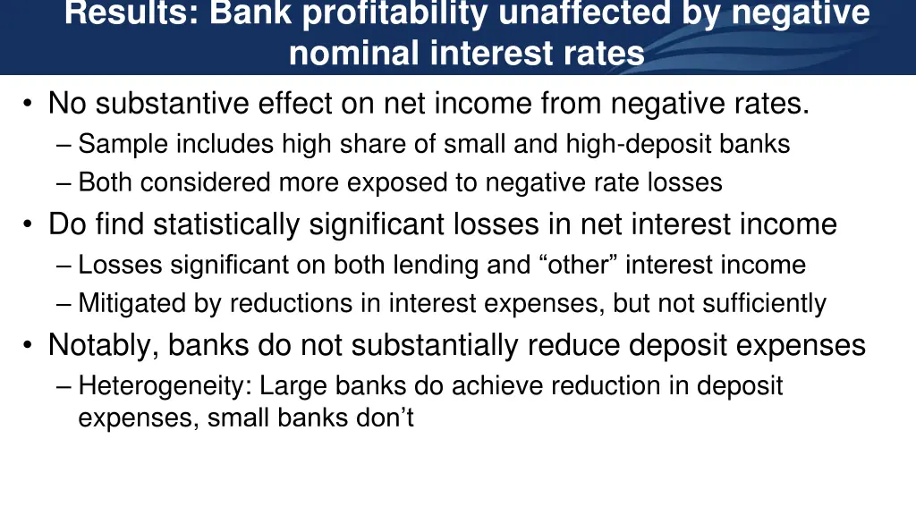 results bank profitability unaffected by negative