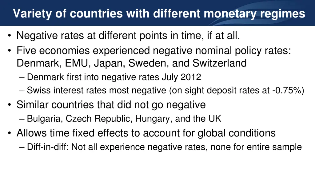 variety of countries with different monetary