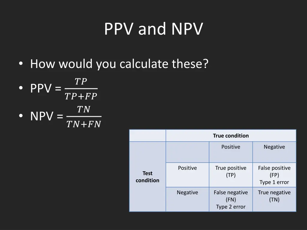 ppv and npv