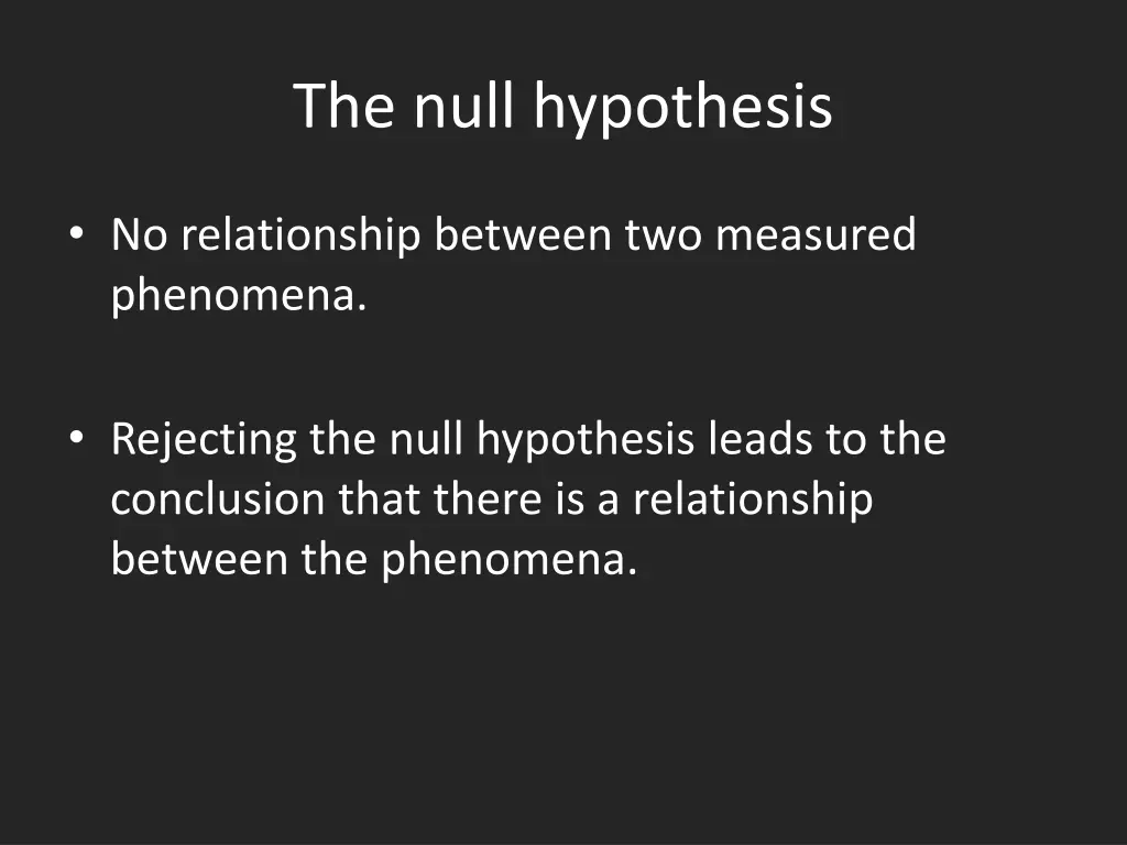 the null hypothesis