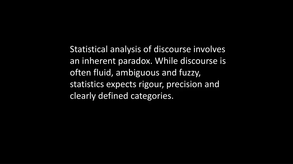 statistical analysis of discourse involves