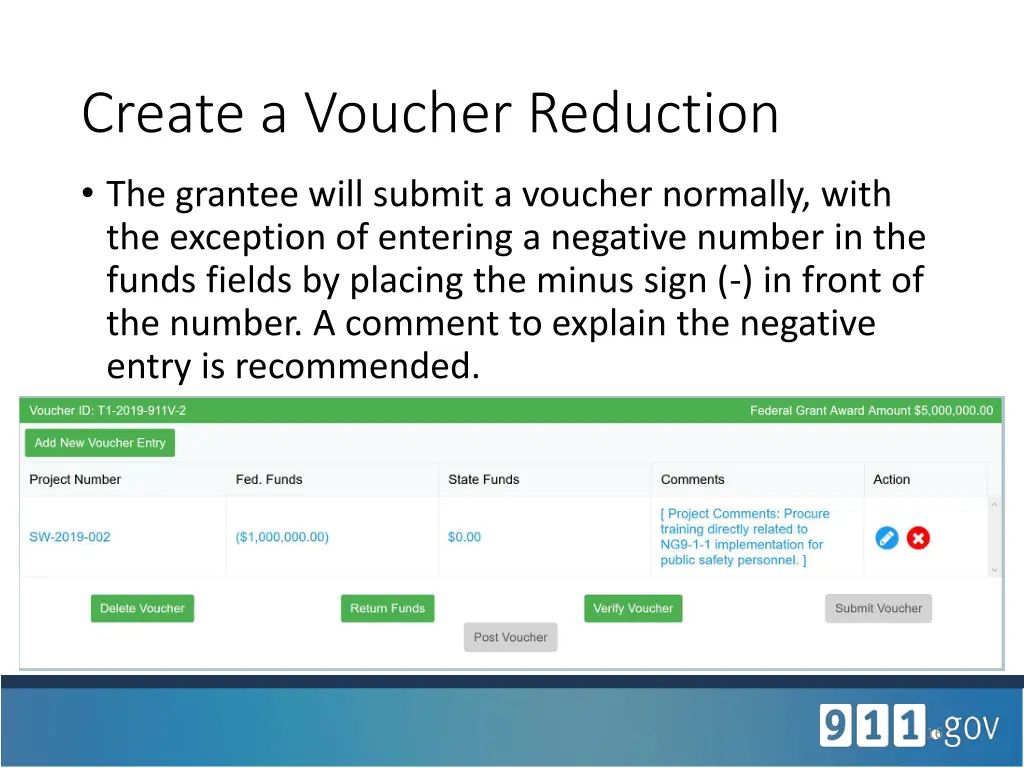 create a voucher reduction