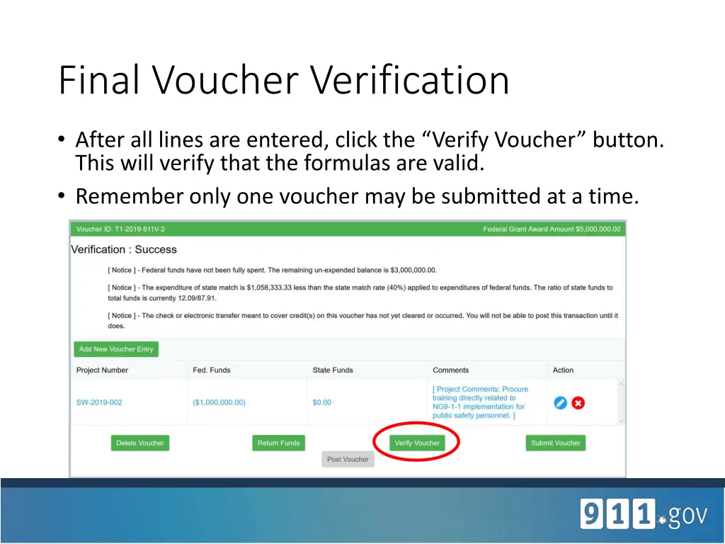 final voucher verification