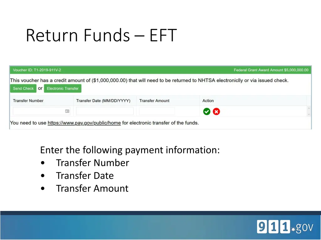 return funds eft