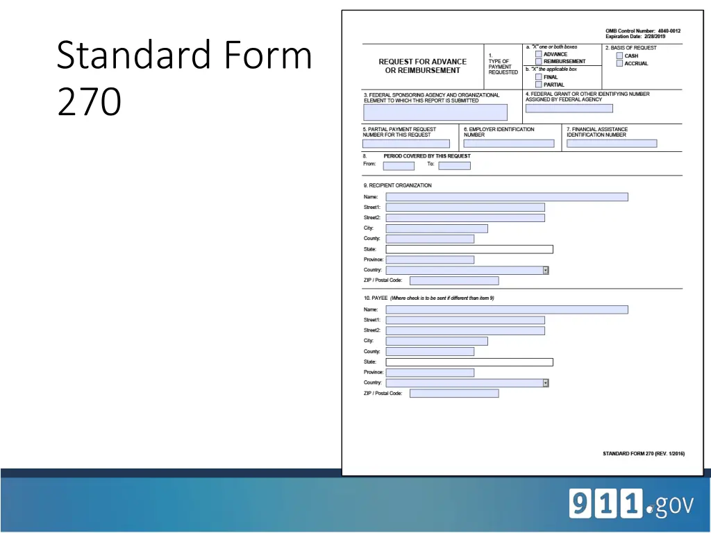 standard form 270