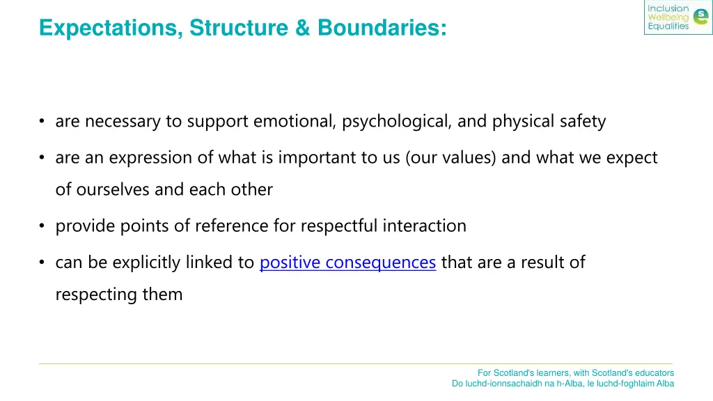 expectations structure boundaries