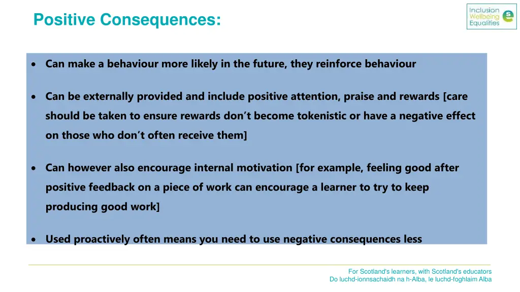 positive consequences