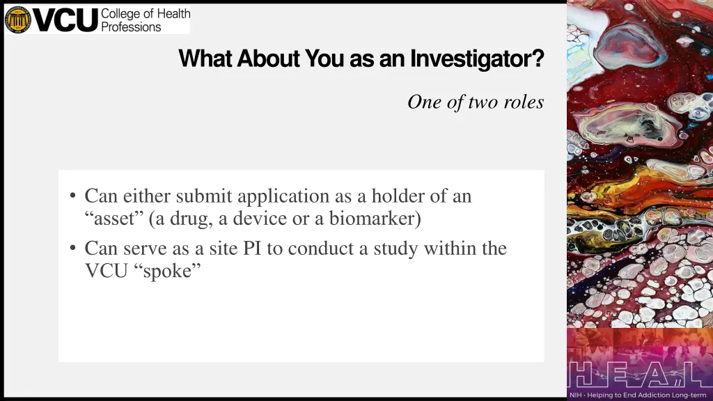 what about you as an investigator