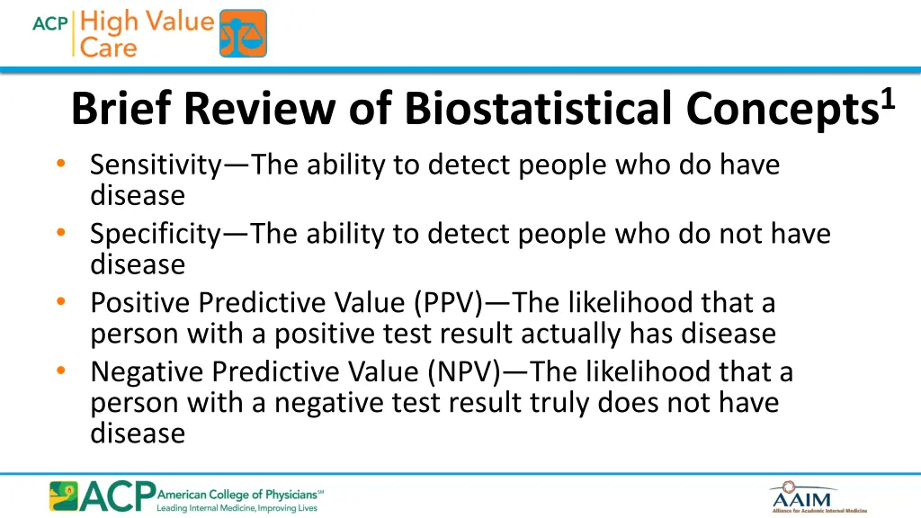 brief review of biostatistical concepts