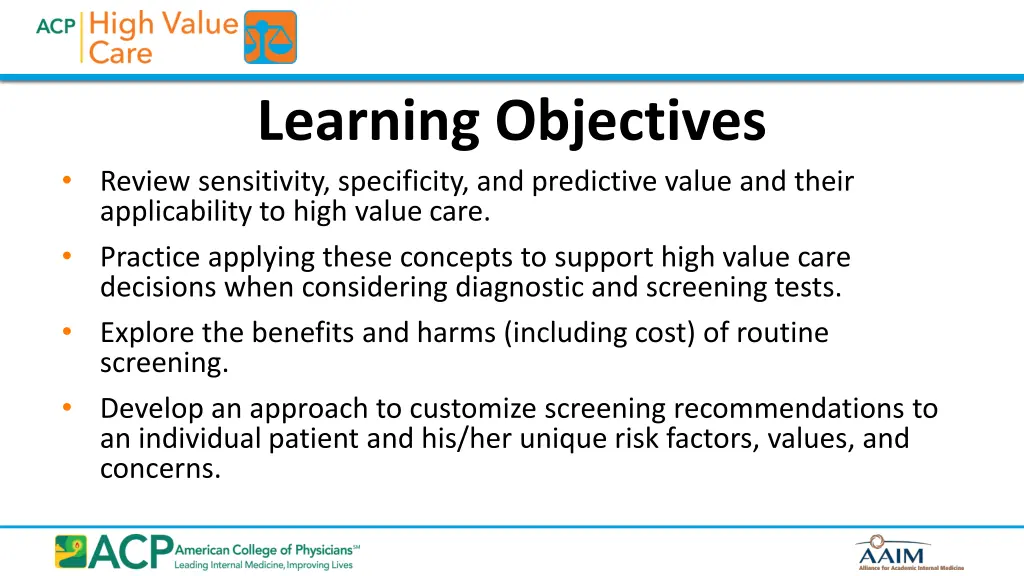 learning objectives review sensitivity