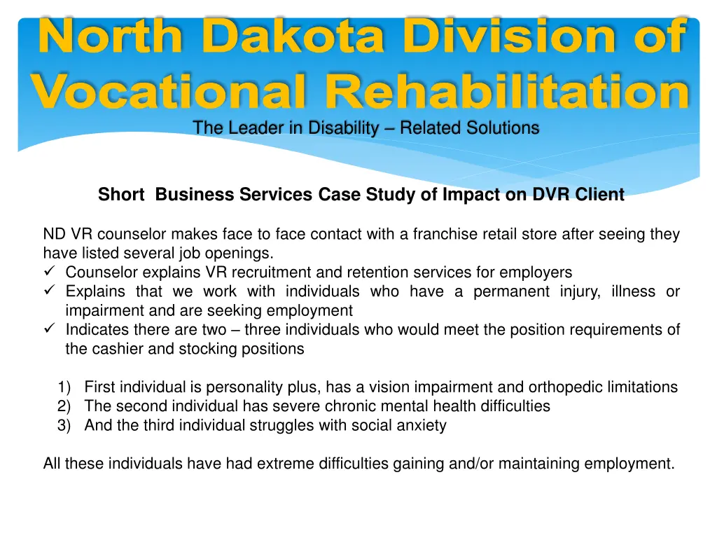 north dakota division of vocational rehabilitation 10