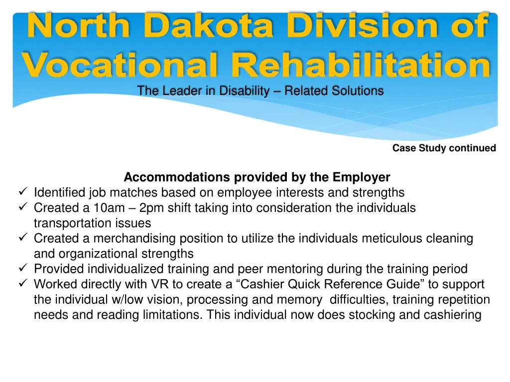 north dakota division of vocational rehabilitation 11