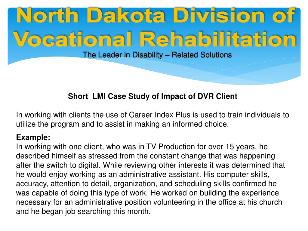 north dakota division of vocational rehabilitation 14