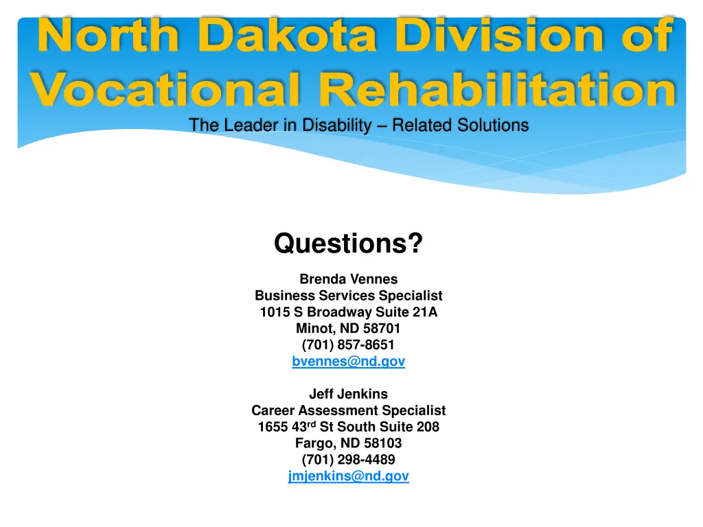 north dakota division of vocational rehabilitation 15