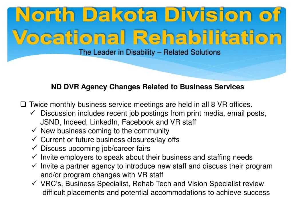 north dakota division of vocational rehabilitation 6