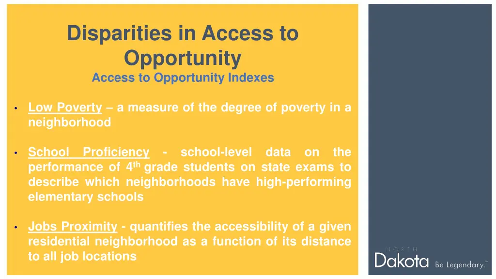 disparities in access to opportunity access