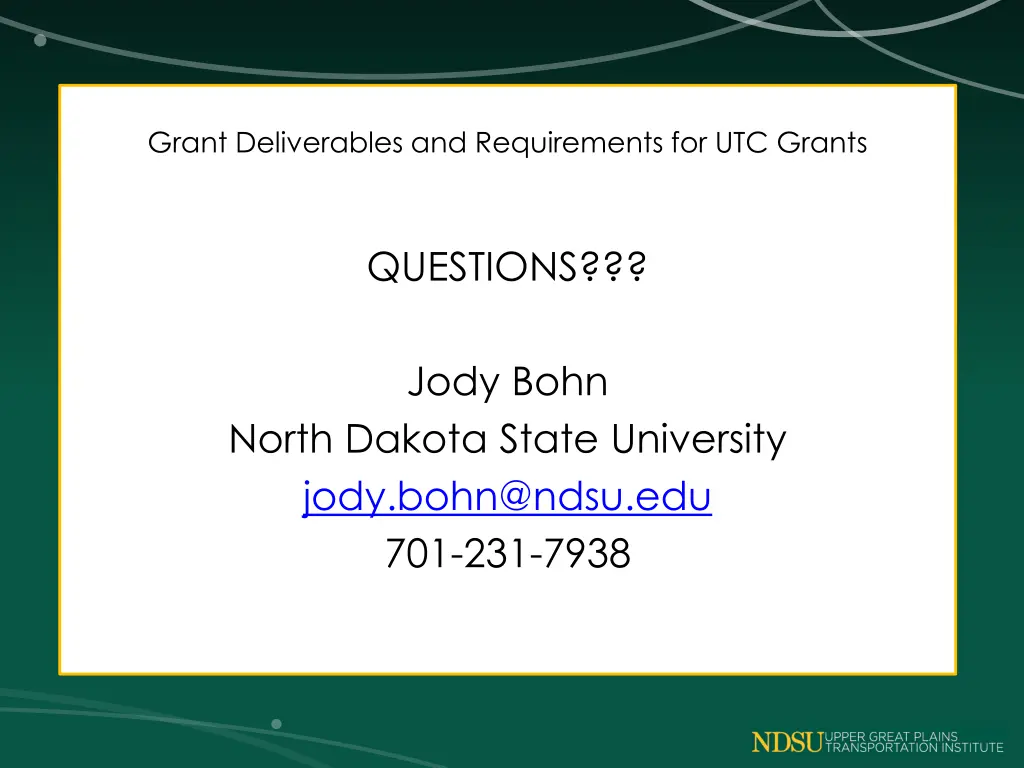 grant deliverables and requirements for utc grants 1