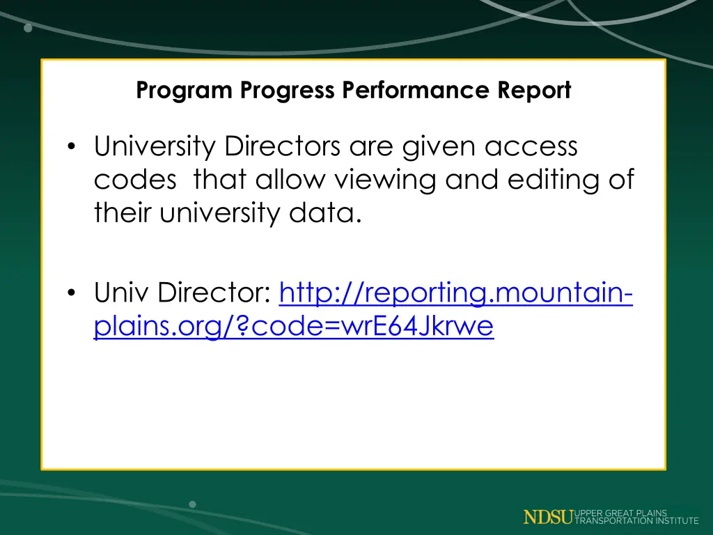 program progress performance report 2