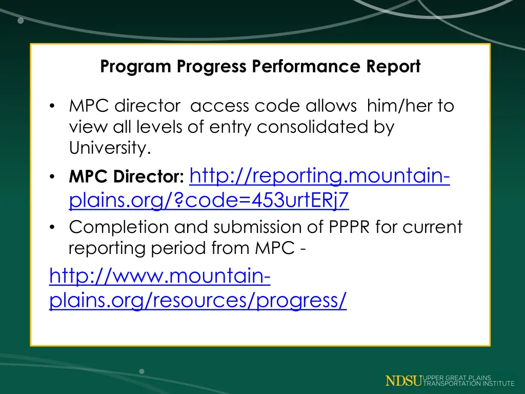 program progress performance report 3