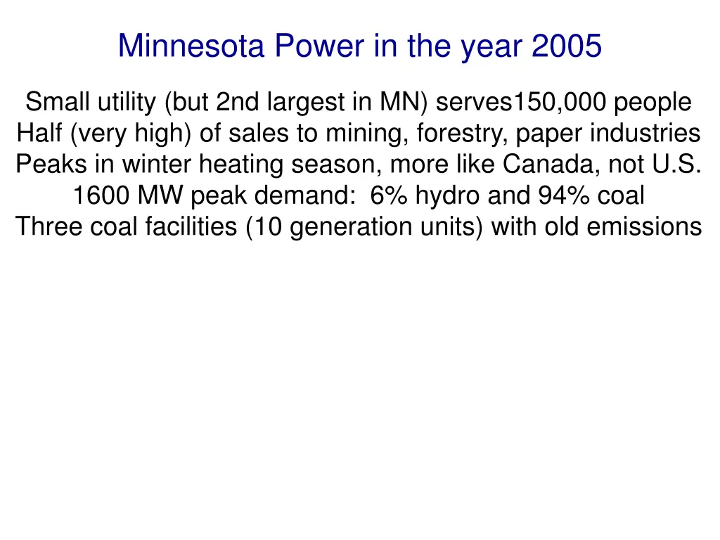 minnesota power in the year 2005