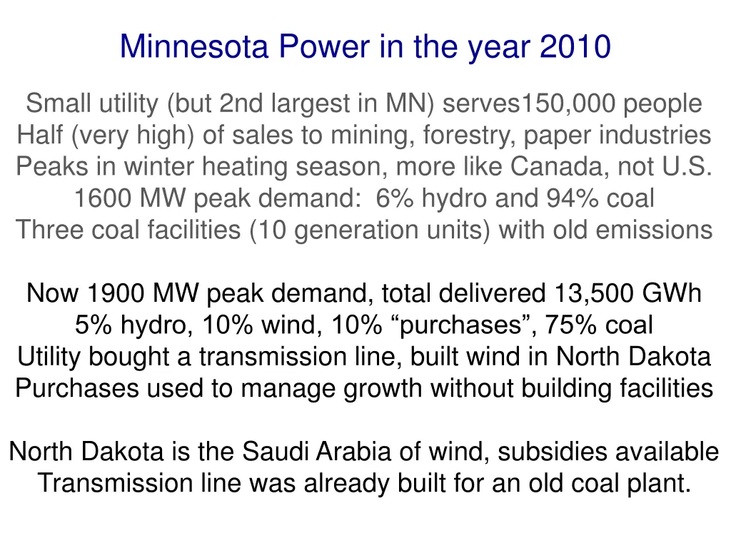 minnesota power in the year 2010