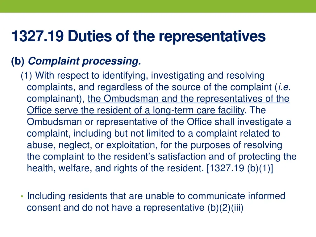 1327 19 duties of the representatives