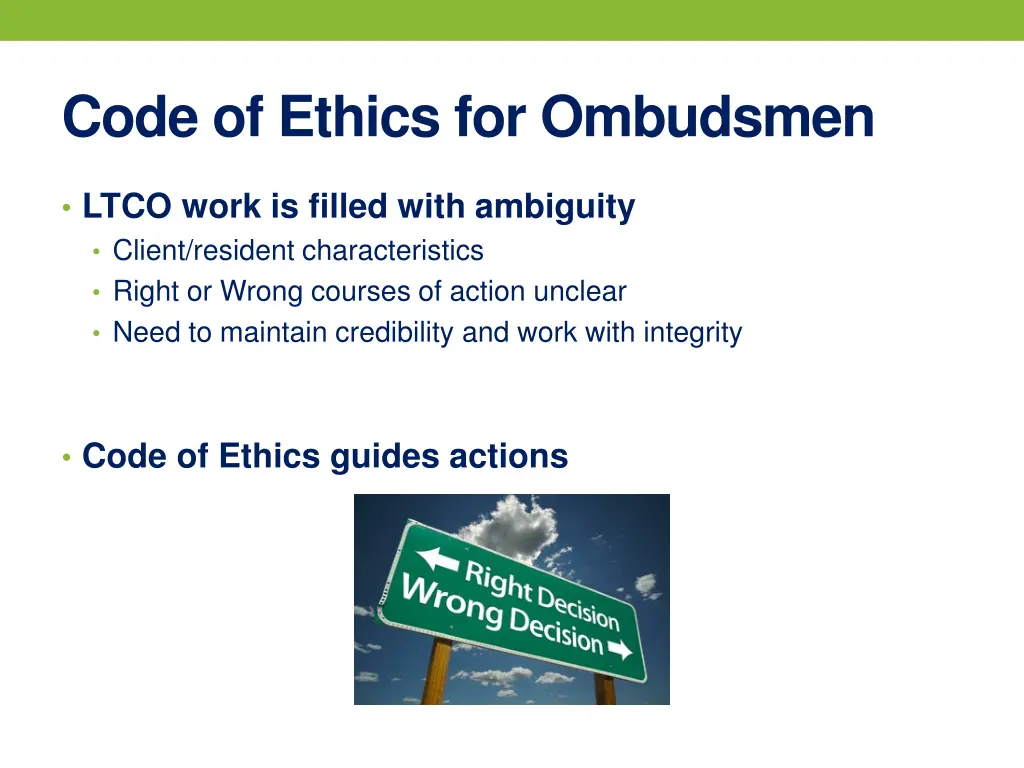 code of ethics for ombudsmen