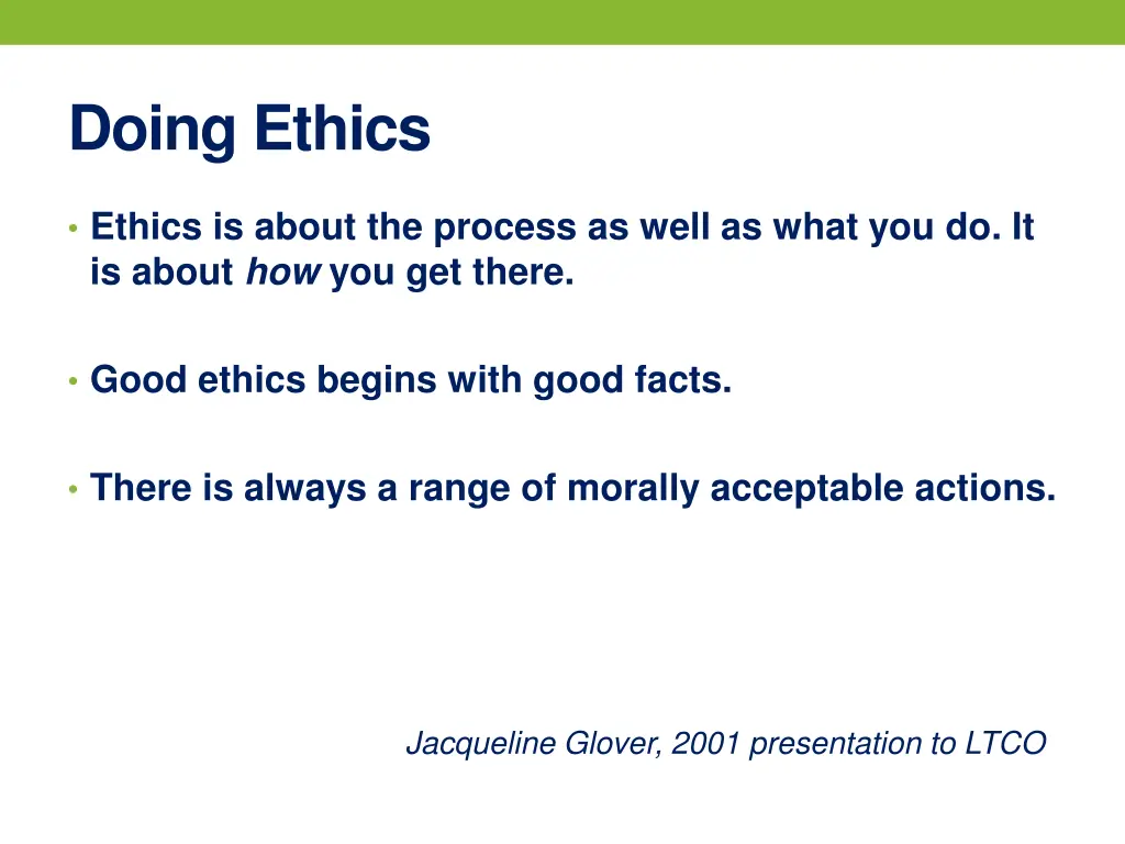 doing ethics