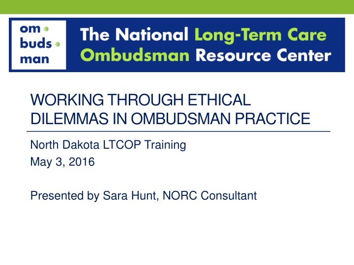 working through ethical dilemmas in ombudsman