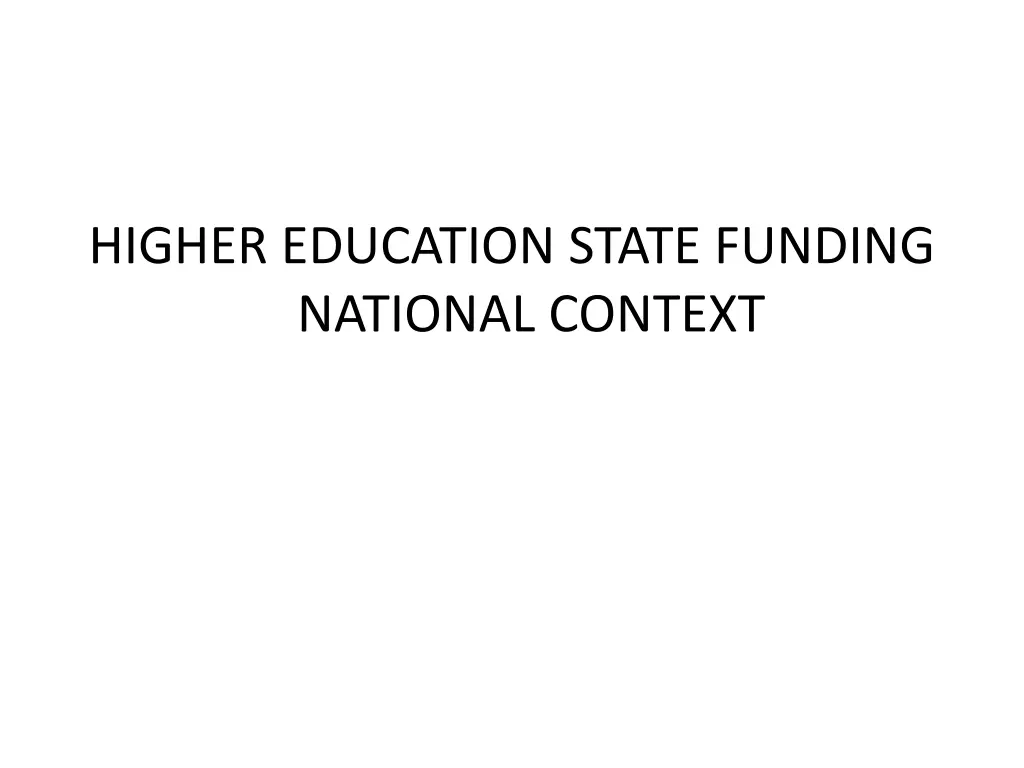 higher education state funding national context