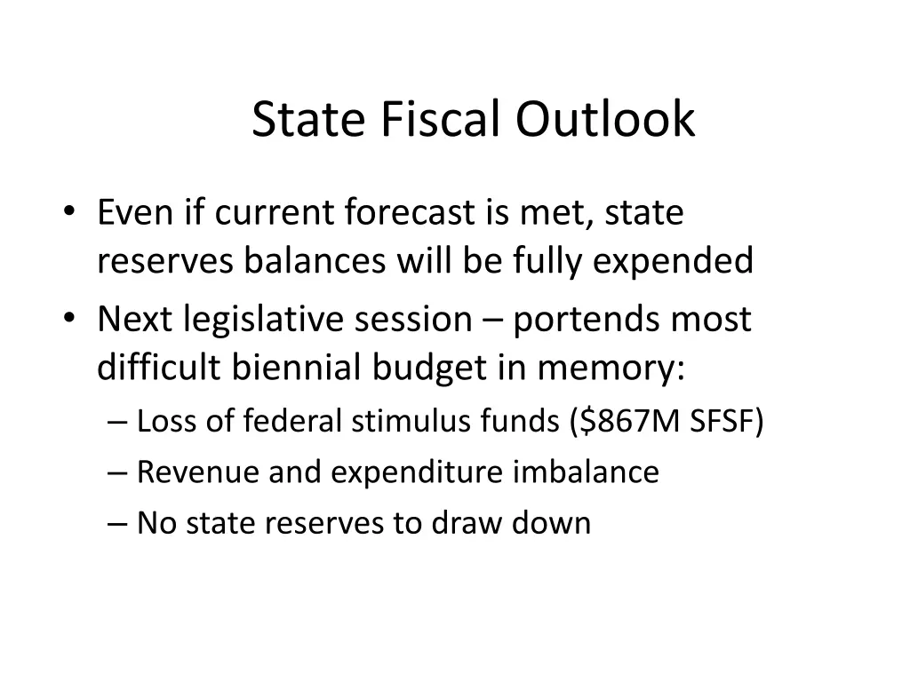 state fiscal outlook