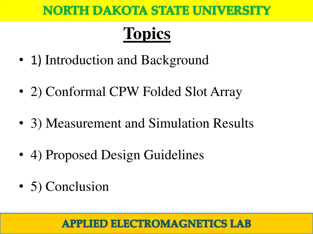 north dakota state university topics