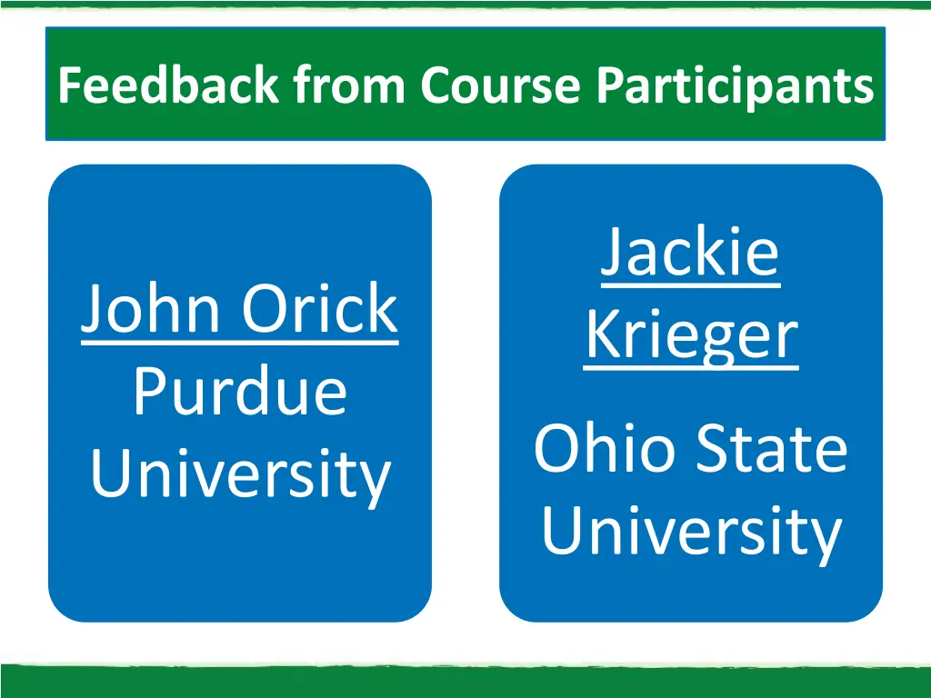 feedback from course participants