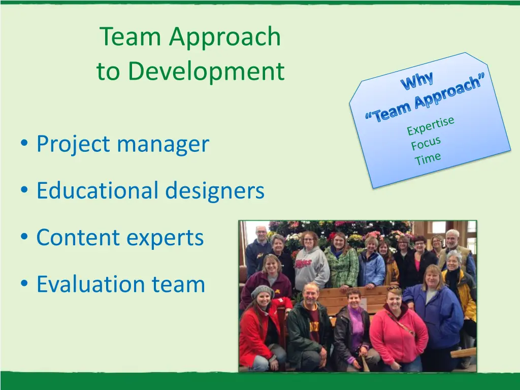 team approach to development