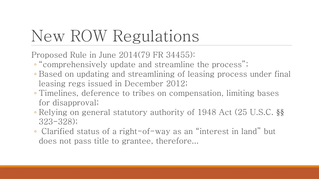 new row regulations